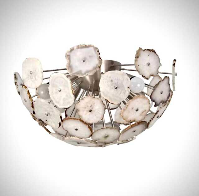 Agate Slice Ceiling Light - Modern Crystal Gemstone Flush Mount Fixture - image 1