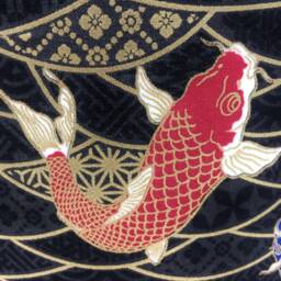 Japanese Carp Lamp Shade Oriental Black & Gold Light - thumbnail 4