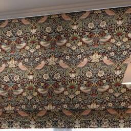 William Morris - Strawberry Thief Chocolate/Slate Made To Measure Professionally Roman Blind - thumbnail 2