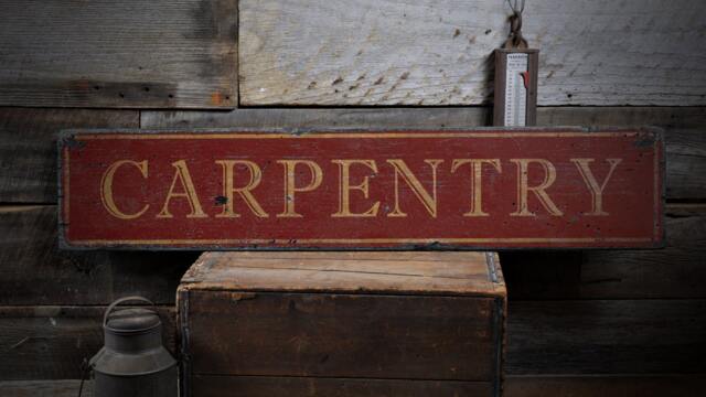 Carpenter Gift, Carpentry Sign, Custom Decor, Wall Decor - Rustic Hand Made Distressed Wood - image 1