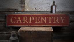 Carpenter Gift, Carpentry Sign, Custom Decor, Wall Decor - Rustic Hand Made Distressed Wood - thumbnail 1