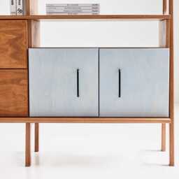 Wooden Shelves With Drawers, Modern Open Bookcase Storage 190 cm, Natural Wood Rack, Mid Century, Handmade, Custom Size - thumbnail 4