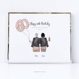Personalised You Are 60 Happy Birthday Mum/Sixtieth Greetings For Granny Celebrating Family Print Or Card Nana - thumbnail 1