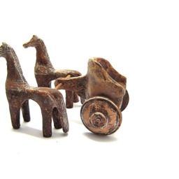 Terracotta Greek Charioter Horse , Museum Quality Art Ancient Toy - thumbnail 3