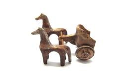 Terracotta Greek Charioter Horse , Museum Quality Art Ancient Toy - thumbnail 1