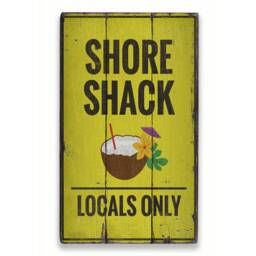 Shore Shack Sign, Shacks Decor, Coconut Drink Locals Wooden Sale Wall Decor - Old Signs - thumbnail 2