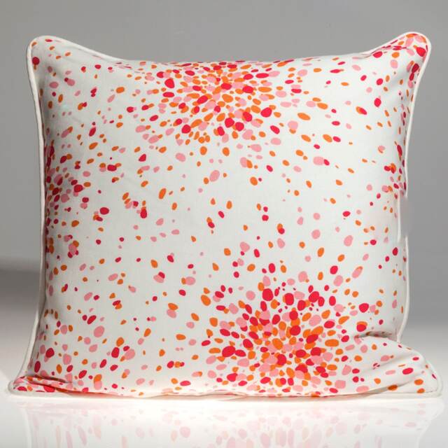 Schumacher Pillow Cover, Lulu Dk Jelly Bean Print, Pink Accent - image 1