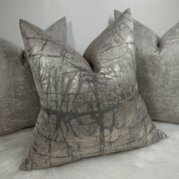 Kyla Gunmetal Grey Cushion Cover, Sofa Bed Pillow Cover Neutral Decor, Pillow Cover - thumbnail 1