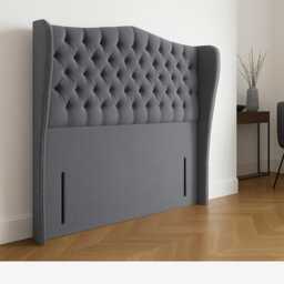 Plush Velvet Chesterfield Wing Headboard - Floor Standing, UK Sizes - thumbnail 2