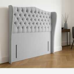 Plush Velvet Chesterfield Wing Headboard - Floor Standing, UK Sizes - thumbnail 1