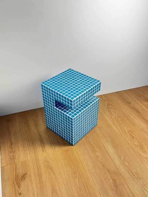 Side Table. End Bedside Home Decor. Coffee Handmade. Sky Color Table - image 1