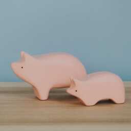 Waldorf Pig Family Wooden Animal, Handmade Toy, Figure Animals, Pig, Christmas Gift, Woodland Animal Toys, Wild Animals - thumbnail 2