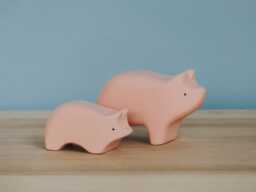 Waldorf Pig Family Wooden Animal, Handmade Toy, Figure Animals, Pig, Christmas Gift, Woodland Animal Toys, Wild Animals - thumbnail 1