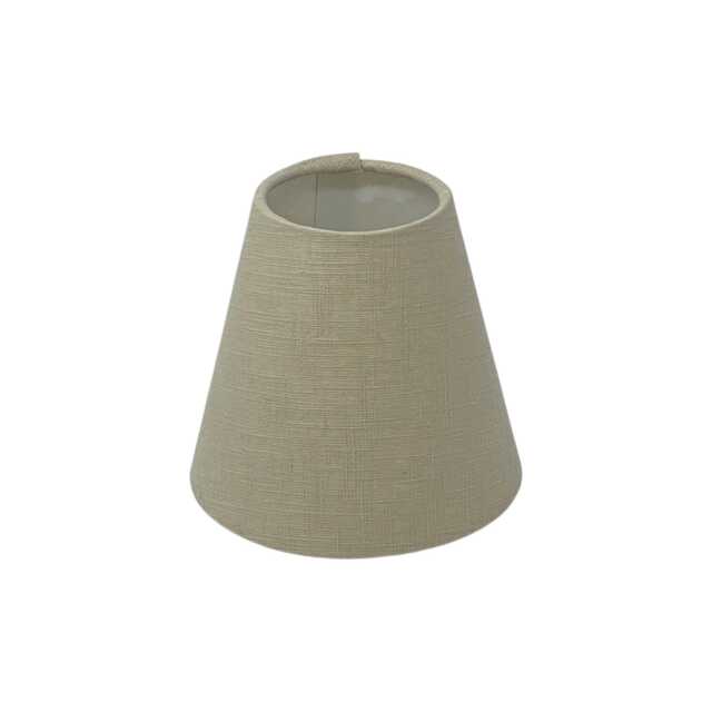 Ecru Beige Textured 100% Linen Small Candle Clip Wall Tapered Lampshade Light Shade - image 1