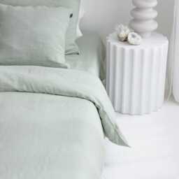 Mint Green Natural Linen Pillowcase. Standard, Queen, King, Jumbo, Deco Size Cushion Cover. Neutral Color, Soft, Minimalist New Home Gift - thumbnail 3