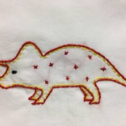Hand Embroidered Dinosaur Pillow Cases Personalized Kids Decor - thumbnail 4