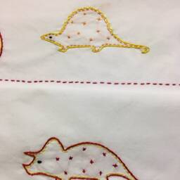 Hand Embroidered Dinosaur Pillow Cases Personalized Kids Decor - thumbnail 2