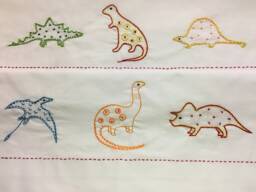 Hand Embroidered Dinosaur Pillow Cases Personalized Kids Decor - thumbnail 1