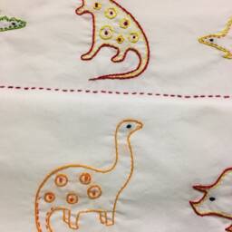 Hand Embroidered Dinosaur Pillow Cases Personalized Kids Decor - thumbnail 3