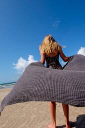 Waffle Linen Beach Blanket - thumbnail 1