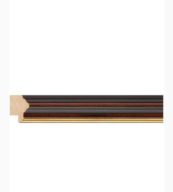 Brown Walnut Picture Frame With Gold Line, Custom Made - image 1