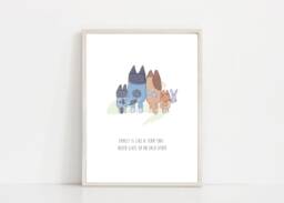 Bluey Family Wall Art Print Poster Bandit Chilli Bingo - thumbnail 1