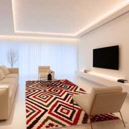 Handmade Moroccan Berber Wool Rug Plush Boho Grid Design - thumbnail 2