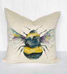 Voyage Maison Bee Cushion, Handmade & Backed With Organic Cotton Fabric A Zip Fastening
