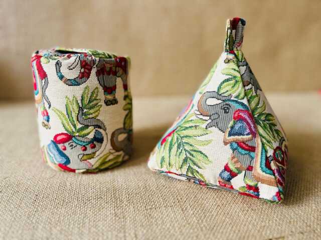 Elephant Tapestry Door Stop - Handmade Decorative Fabric Doorstop Weighted Home Decor Cristmas Gift - image 1