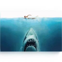 Jaws Movie Art Canvas Print Handmade Wall Decor - thumbnail 2
