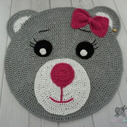 Crochet Bear Rug Cotton Nursery Decor, Baby Room Mat - thumbnail 3