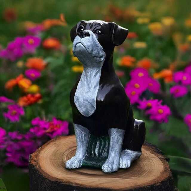 Concrete Boxer Dog Figurine Sitting Bulldog Sculpture Cement Ornament Front Door Decoration Dog Lover Gift Stone Labrador Decor Yadr Art - image 1