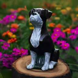 Concrete Boxer Dog Figurine Sitting Bulldog Sculpture Cement Ornament Front Door Decoration Dog Lover Gift Stone Labrador Decor Yadr Art - thumbnail 1