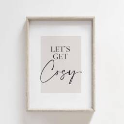 Lets Get Cosy Print, Beige Home, Home Prints, Neutral Living Room Hallway Wall Art, Modern Decor, Sage Green - thumbnail 2