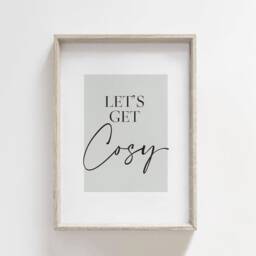 Lets Get Cosy Print, Beige Home, Home Prints, Neutral Living Room Hallway Wall Art, Modern Decor, Sage Green - thumbnail 3