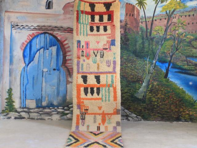 Custom Runner Moroccan Hand Knotted Runner Rug, Wool Rug Shaggy Authentic Moroccan Rug, Fluffy Rug - image 1