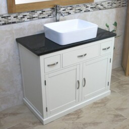 Bathroom Vanity Unit Painted Wood Cabinet Wash Stand Black Quartz & Ceramic Basin 1161Pbqcbc - thumbnail 3