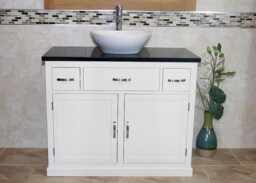 Bathroom Vanity Unit Painted Wood Cabinet Wash Stand Black Quartz & Ceramic Basin 1161Pbqcbc - thumbnail 1