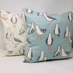 Duckegg Blue Seagull Cushion, Cushion Cover, Nautica Seaside Duck Feather, Gift For Her, Bird Lovers Gift, Birthday Present - thumbnail 3