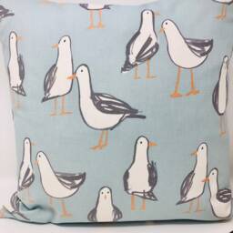 Duckegg Blue Seagull Cushion, Cushion Cover, Nautica Seaside Duck Feather, Gift For Her, Bird Lovers Gift, Birthday Present - thumbnail 2