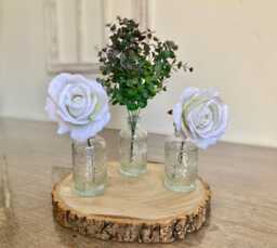 Apothecary Bottle Bud Vase Set Clear Glass Floral Display - 3 X 12.5cm - thumbnail 1