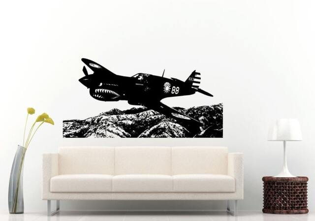 War Fighter Jet Air Plane Flying Over Mountains On Maneuvers Wall Decal Vinyl Sticker Mural Room Decor L1260 - image 1