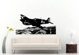War Fighter Jet Air Plane Flying Over Mountains On Maneuvers Wall Decal Vinyl Sticker Mural Room Decor L1260 - thumbnail 1