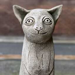 Concrete Egyptian Cat Statue Stone Kitty Figurine Outdoor Garden Animal Decor Memorial Pet Ornament Cement Sculpture Yard Art - thumbnail 2