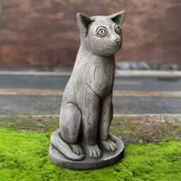 Concrete Egyptian Cat Statue Stone Kitty Figurine Outdoor Garden Animal Decor Memorial Pet Ornament Cement Sculpture Yard Art - thumbnail 3