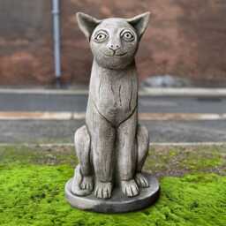Concrete Egyptian Cat Statue Stone Kitty Figurine Outdoor Garden Animal Decor Memorial Pet Ornament Cement Sculpture Yard Art - thumbnail 4