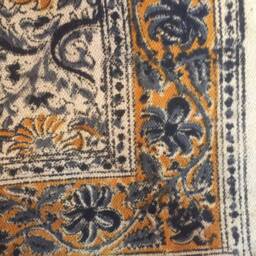 Handmade Kalamkari Cotton Rug Boho Floral Area Rug - 5x3 Ft - thumbnail 2