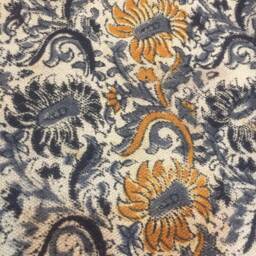 Handmade Kalamkari Cotton Rug Boho Floral Area Rug - 5x3 Ft - thumbnail 4