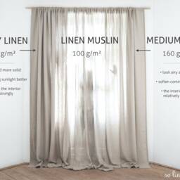 Heavy Linen Curtain Panel, Rod Pocket, Stonewashed - 280 G/M2 - thumbnail 2