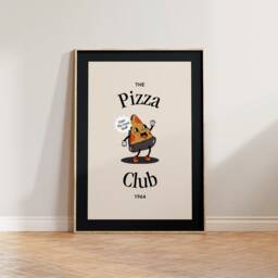 Kitchen Print, Retro Wall Art, Pizza Print Poster, Cartoon Vintage Decor, Club Italian Food Dining Room - thumbnail 3
